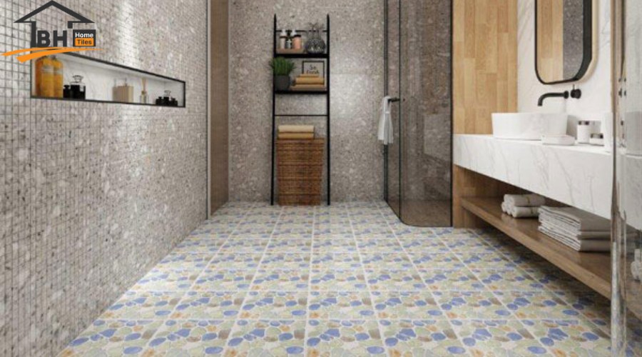 Gạch lát sàn nhà tắm chống trơn bề mặt nhám BH Home Tiles