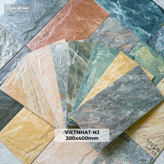 🪨 Gạch Việt Nhật 20×40cm – NJ_263 | Vân đá tone vàng mật ong | Vẻ đẹp bền vững theo thời gian | BHHometiles