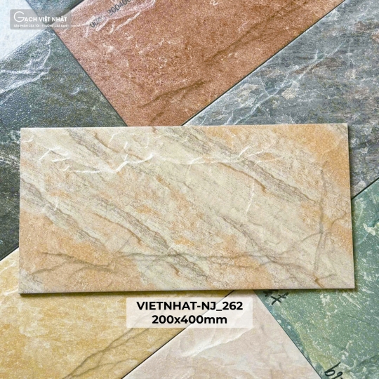 🪨 Gạch Việt Nhật 20×40cm – NJ_262 | Vân đá tone vàng cát | Vẻ đẹp bền vững theo thời gian | BHHometiles