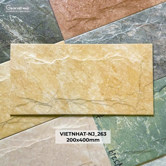 🪨 Gạch Việt Nhật 20×40cm – NJ_263 | Vân đá tone vàng mật ong | Vẻ đẹp bền vững theo thời gian | BHHometiles