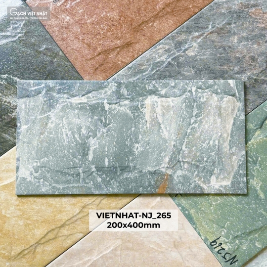 🪨 Gạch Việt Nhật 20×40cm – NJ_265 Vân đá tone xanh ghi khoáng | Vẻ đẹp bền vững theo thời gian | BHHometiles