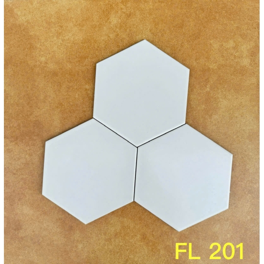 Gạch Lục Giác 20x23Cm Trắng Trơn LG 201