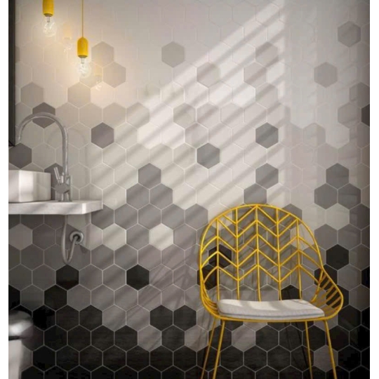 Gạch Lục Giác 20x23cm Màu Xám Khói MIX MÀU