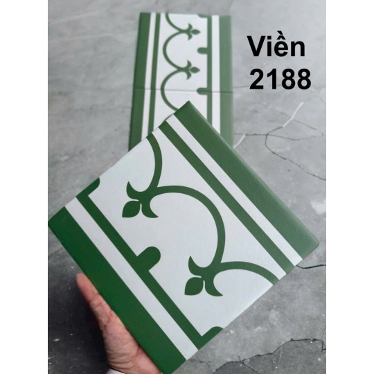 GẠCH VIỀN VÀ GÓC ĐẸP CHO GẠCH BÔNG 200X200MM MÀU XANH LÁ 