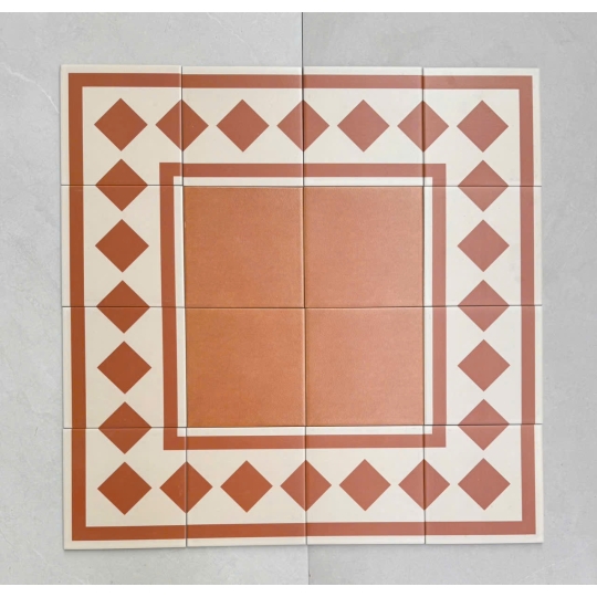 GẠCH VIỀN VÀ GÓC ĐẸP CHO GẠCH BÔNG 200X200MM MÀU CAM