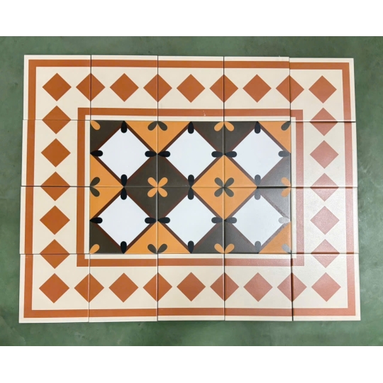 GẠCH VIỀN VÀ GÓC ĐẸP CHO GẠCH BÔNG 200X200MM MÀU CAM