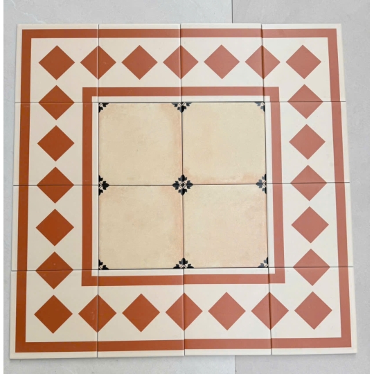 GẠCH VIỀN VÀ GÓC ĐẸP CHO GẠCH BÔNG 200X200MM MÀU CAM