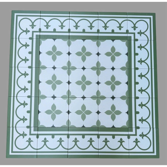 GẠCH VIỀN VÀ GÓC ĐẸP CHO GẠCH BÔNG 200X200MM MÀU XANH LÁ 