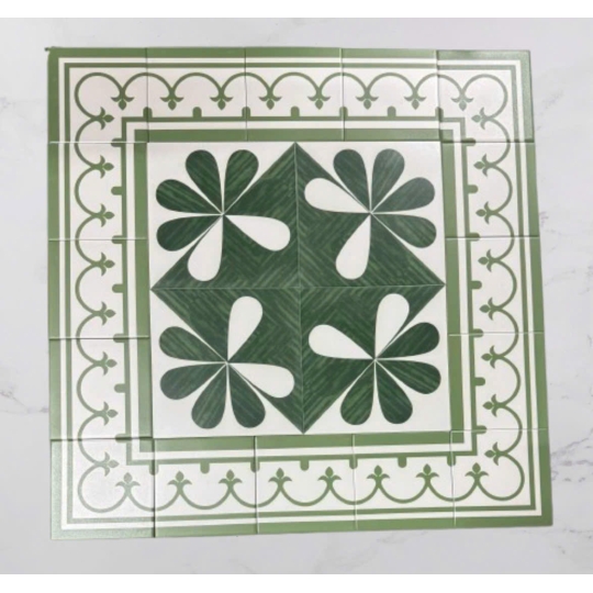 GẠCH VIỀN VÀ GÓC ĐẸP CHO GẠCH BÔNG 200X200MM MÀU XANH LÁ 