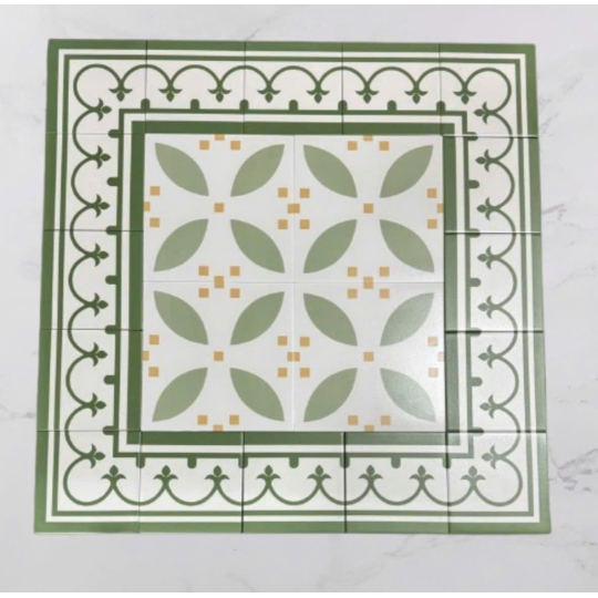 GẠCH VIỀN VÀ GÓC ĐẸP CHO GẠCH BÔNG 200X200MM MÀU XANH LÁ 