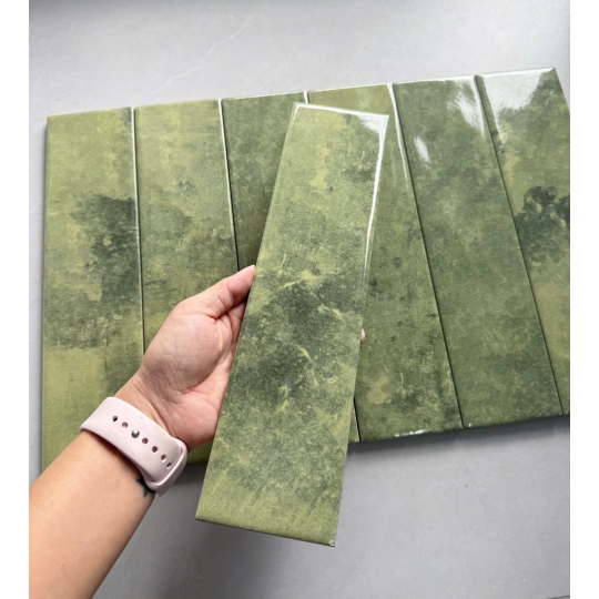 Gạch Thẻ Màu Xanh Rêu Đậm 75x300mm – Cổ Điển & Sang Trọng Cho Không Gian Riêng AQUA 75361