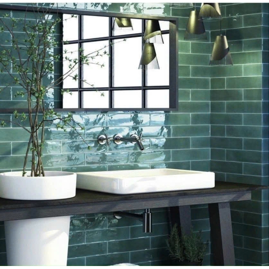 Gạch Thẻ Xanh Rêu 75x300mm – Làn Gió Lạ Cho Không Gian Vintage AQUA P5