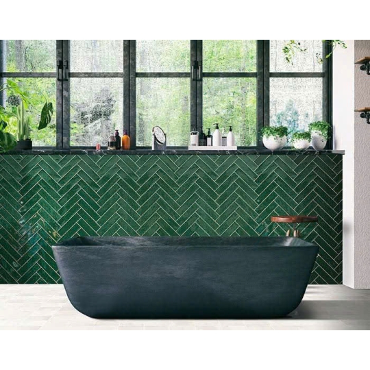 Gạch Thẻ Xanh Rêu 75x300mm – Làn Gió Lạ Cho Không Gian Vintage AQUA P5