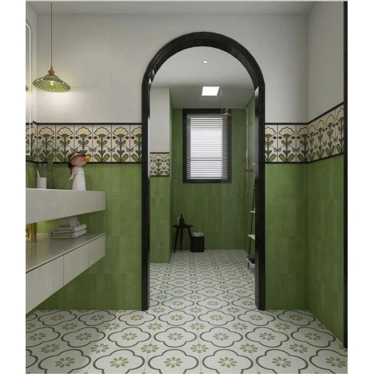 Gạch thẻ Moss Green Textured 300x600mm – Xanh rêu hiệu ứng sần nhẹ MHR 106D