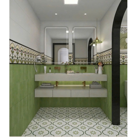 Gạch thẻ Moss Green Textured 300x600mm – Xanh rêu hiệu ứng sần nhẹ MHR 106D