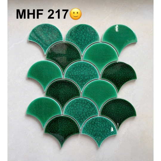 Gạch Mosaic Vảy Cá 295x335mm Màu Xanh – Điểm Nhấn Tươi Mát Cho Không Gian