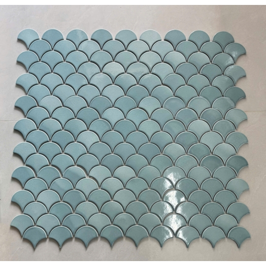 Gạch Vảy Cá Xanh Pastel MHF 05– Tạo Cảm Giác Mát Lạnh Cho Nội Thất Nhỏ 259x273x7mm