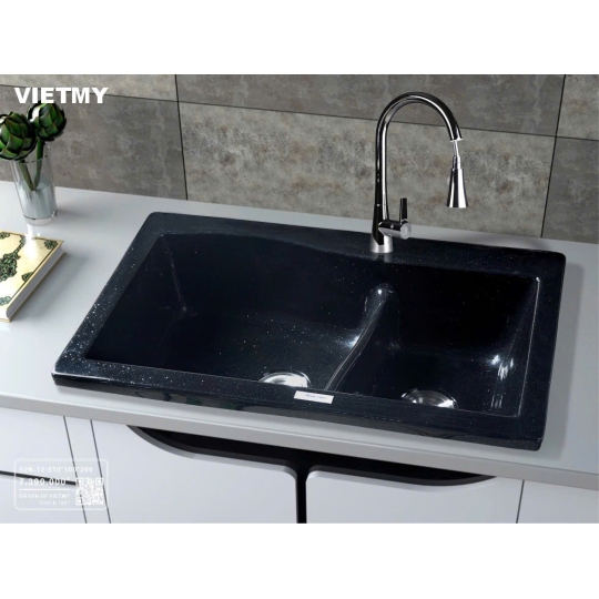 Chậu Đá Rửa Chén Nhân Tạo 2 Ngăn DoubleClassic S2N-12