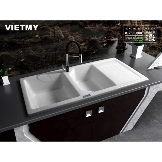 Chậu Rửa 2 Ngăn Sabi Grey – Thẩm Mỹ Wabi-Sabi S2NC-07