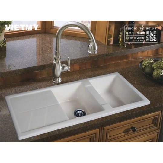 Chậu Đá Tối Giản Hikari – 2 Ngăn Bàn Chờ S2NC-05