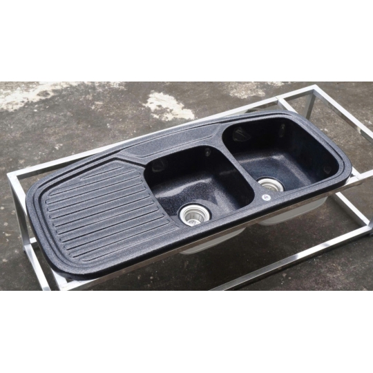 Chậu Đá Tinh Tế Hai Ngăn Bàn Chờ Phong Cách Truyền Thống S2NC-04