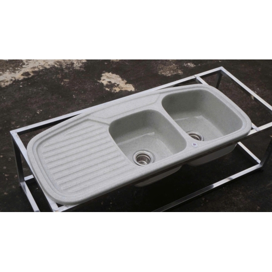 Chậu Đá Tinh Tế Hai Ngăn Bàn Chờ Phong Cách Truyền Thống S2NC-04