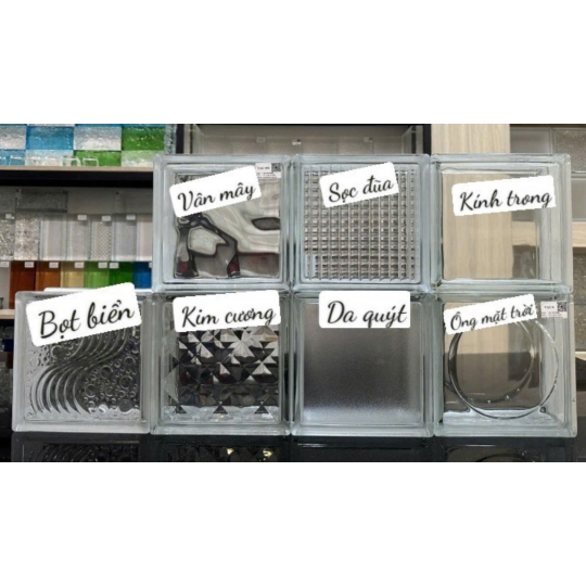 Gạch Kính Lấy Sáng Vân Mây