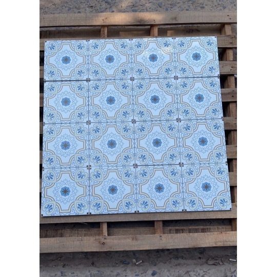 Gạch bông porcelain 200x200mm họa tiết Địa Trung Hải xanh nhạt – BHHOMETILES ADP 25