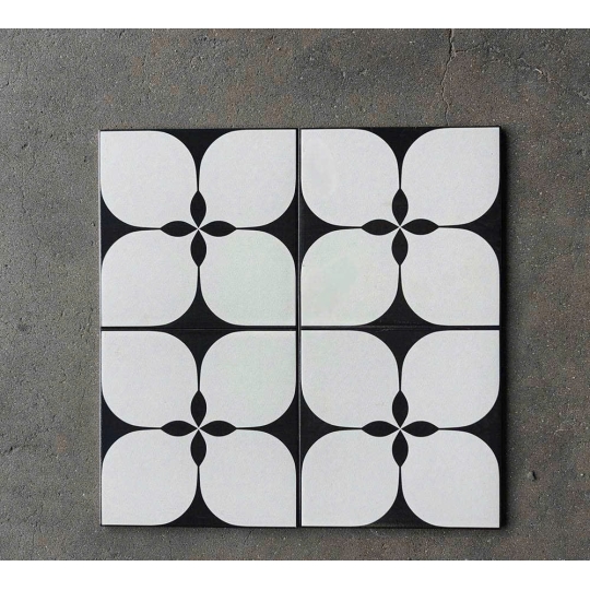 🌼 Gạch bông porcelain 200x200mm – Hoa nâu cách điệu | BHHOMETILES ADP