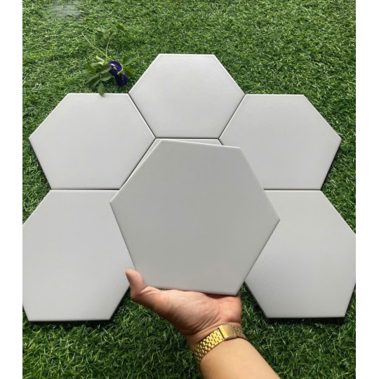 Gạch Lục Giác 20x23Cm Trắng Trơn LG 201