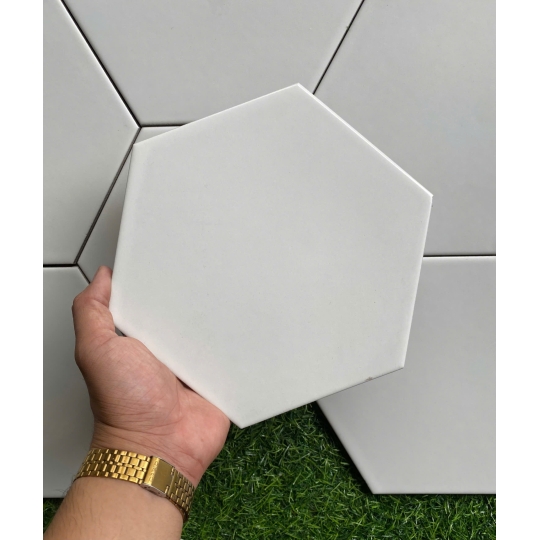 Gạch Lục Giác 20x23Cm Trắng Trơn LG 201