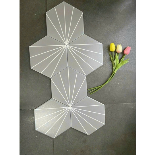 GẠCH LỤC GIÁC 20x23cm HỌA TIẾT NAN QUẠT – SỰ TINH GỌN CỦA NGHỆ THUẬT HIỆN ĐẠI BHHOMETILES