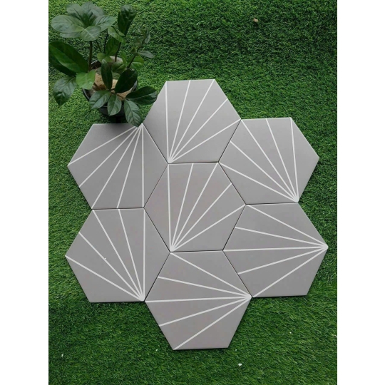 GẠCH LỤC GIÁC 20x23cm HỌA TIẾT NAN QUẠT – SỰ TINH GỌN CỦA NGHỆ THUẬT HIỆN ĐẠI BHHOMETILES