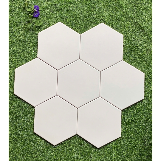 Gạch Lục Giác 20x23Cm Trắng Trơn LG 201