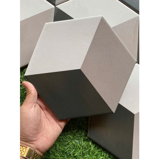 🧱 GẠCH LỤC GIÁC 20x23cm 3D KHỐI LẬP PHƯƠNG – BIẾN KHÔNG GIAN THÀNH TÁC PHẨM NGHỆ THUẬT BHHOMETILES