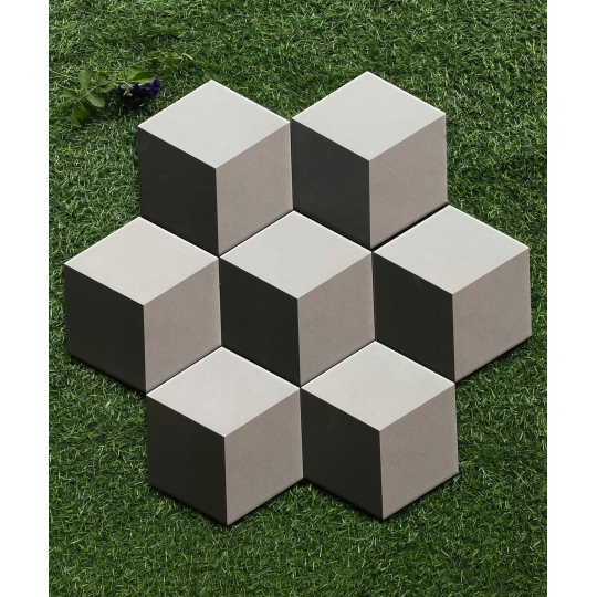 🧱 GẠCH LỤC GIÁC 20x23cm 3D KHỐI LẬP PHƯƠNG – BIẾN KHÔNG GIAN THÀNH TÁC PHẨM NGHỆ THUẬT BHHOMETILES