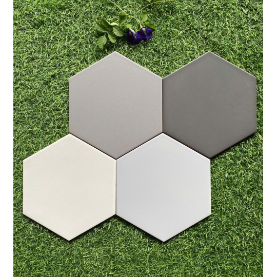 Gạch Lục Giác 20x23cm Màu Xám Khói MIX MÀU