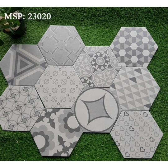 GẠCH LỤC GIÁC 20x23cm MIX ĐEN TRẮNG – CÁ TÍNH TRONG TỪNG HỌA TIẾT BHHOMETILES