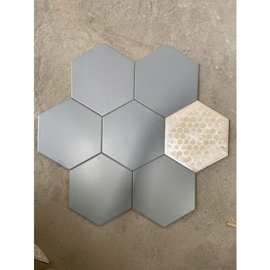 Gạch Lục Giác 20x23cm Màu Xám Bóng LG 23008