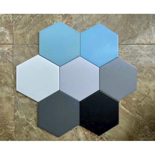 Gạch Lục Giác 20x23cm Màu Xám Khói MIX MÀU