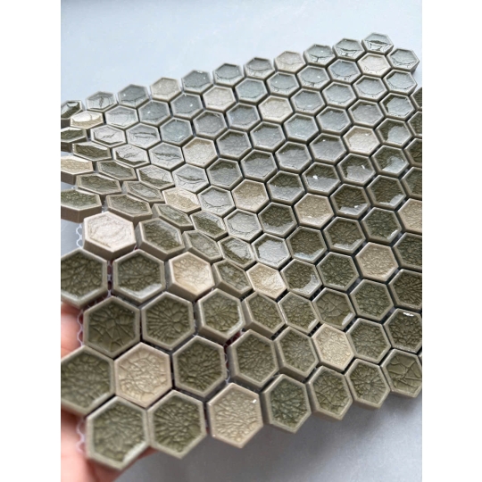 Gạch Mosaic Lục Giác MHG 9518 – Phối Ngẫu Tinh Tế Cho Không Gian Đẳng Cấp