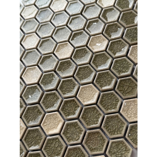 Gạch Mosaic Lục Giác MHG 9518 – Phối Ngẫu Tinh Tế Cho Không Gian Đẳng Cấp