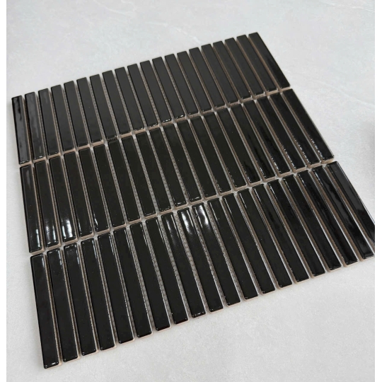 Gạch Mosaic 282x296x6mm Đũa Đen Bóng Cao Cấp – Định Nghĩa Sự Sang Trọng BHHOMETILES