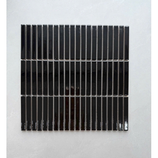 Gạch Mosaic 282x296x6mm Đũa Đen Bóng Cao Cấp – Định Nghĩa Sự Sang Trọng BHHOMETILES