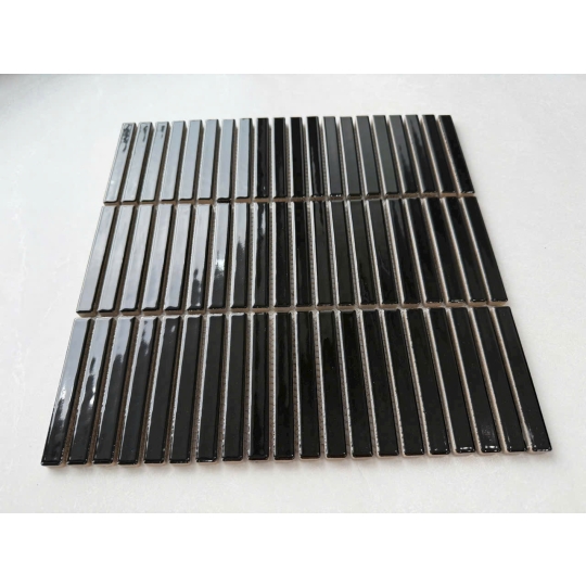 Gạch Mosaic 282x296x6mm Đũa Đen Bóng Cao Cấp – Định Nghĩa Sự Sang Trọng BHHOMETILES