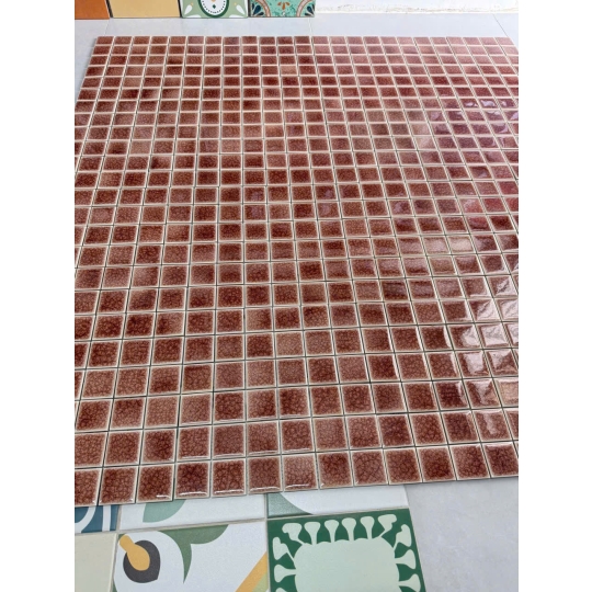 🍂 Gạch Mosaic Men Rạn 2 Lớp MHG933 – Dấu Ấn Thủ Công Trong Không Gian Hiện Đại