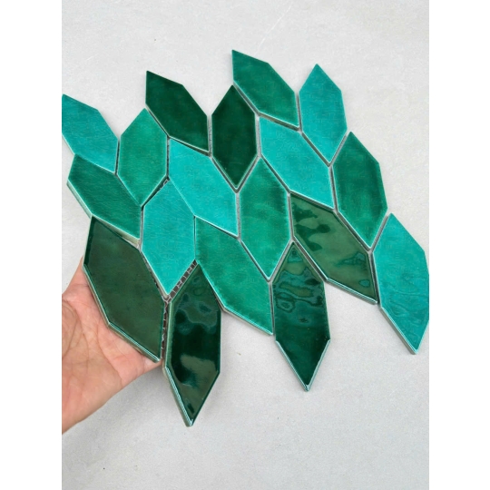 GẠCH MOSAIC MHL 15 – SẮC XANH NGỌC LOANG ĐỘC BẢN BHHOMETILES