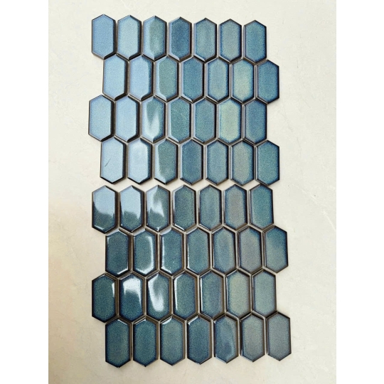 Gạch Mosaic Lục Giác Men Hiệu Ứng Xanh Rêu – MHG 302