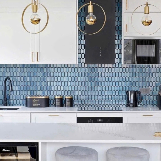 Gạch Mosaic Lục Giác Men Hiệu Ứng Xanh Rêu – MHG 302