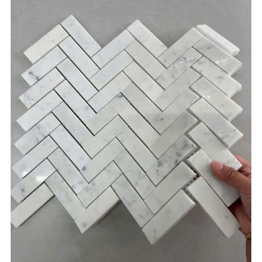 Gạch Mosaic Đá Tự Nhiên Xương Cá XC28 – Tinh Tế Trong Từng Đường Ghép